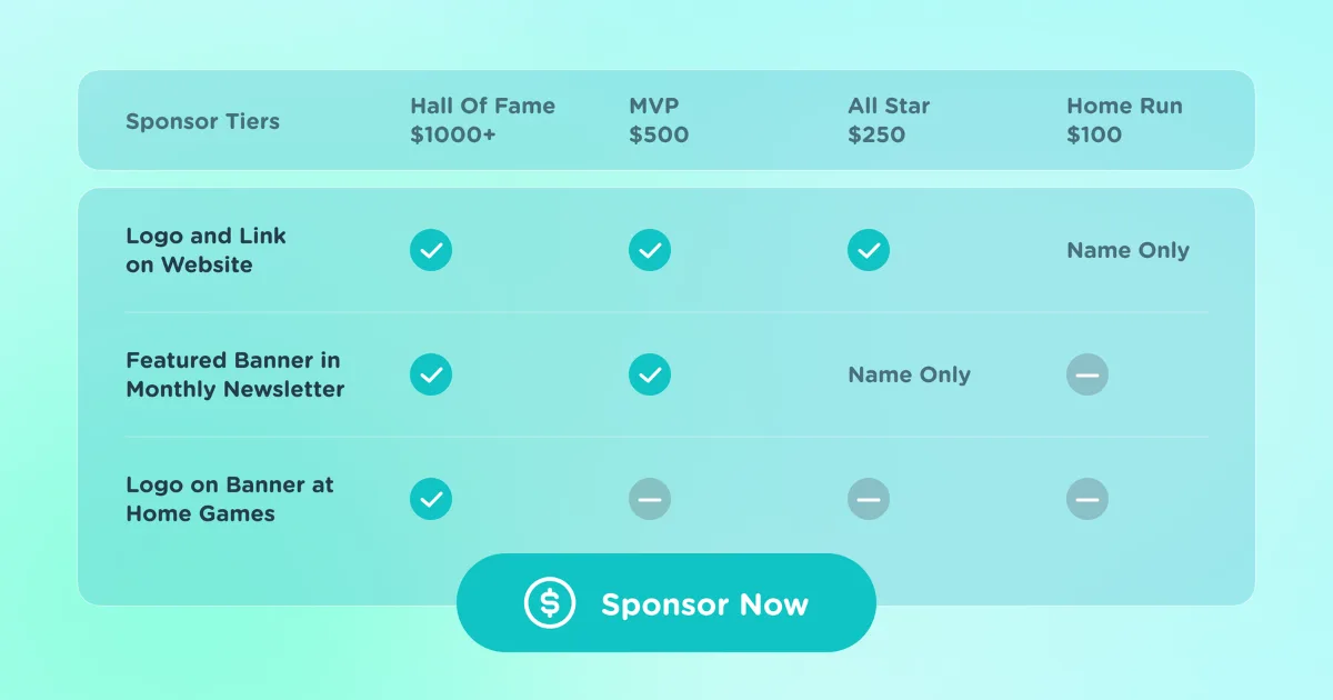 An illustration of a sponsorship page for a youth sports organization
