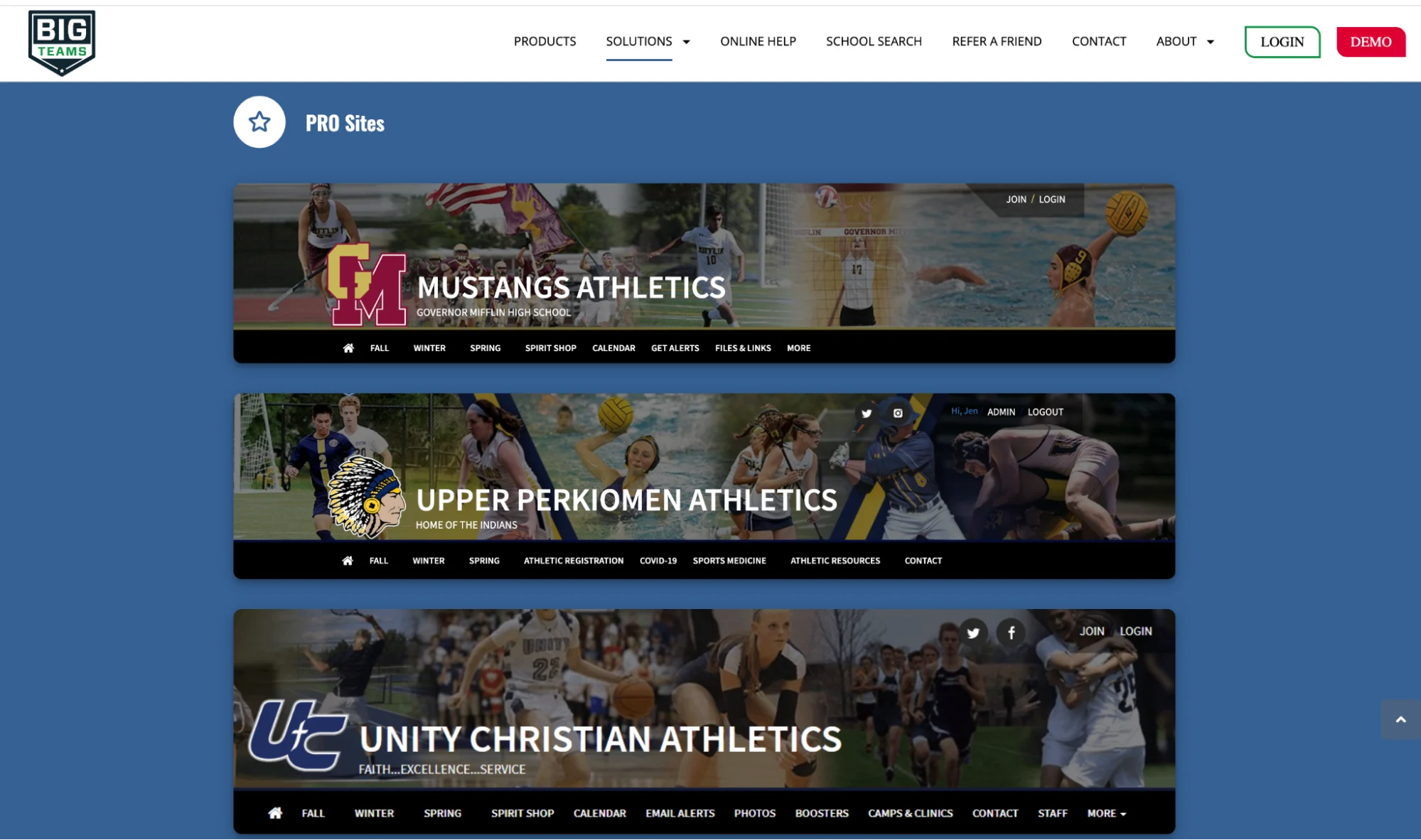big teams high school sports website themes