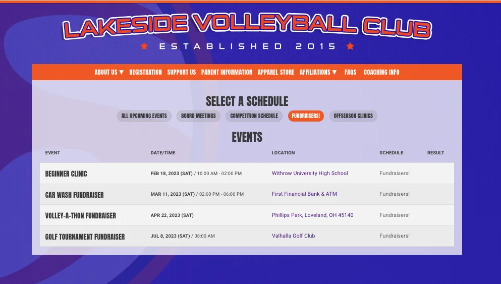 volleyball fundraising events