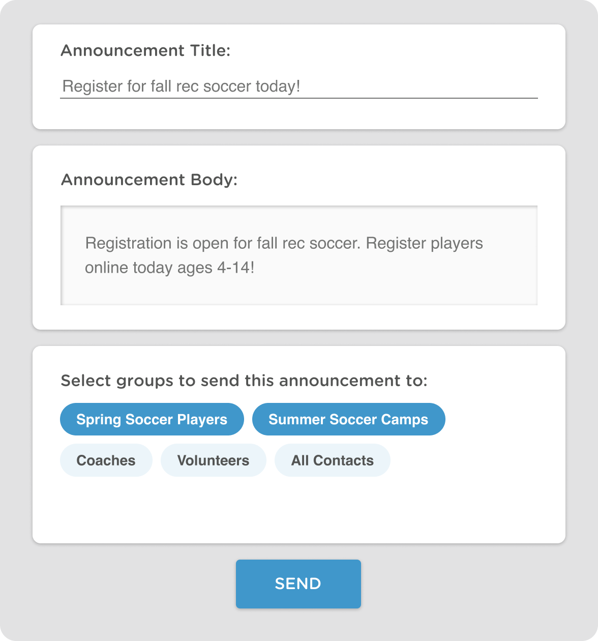 email and texting communication tools for soccer clubs leagues and teams