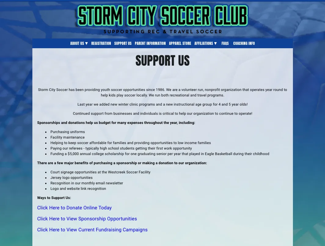 soccer donations and fundraising