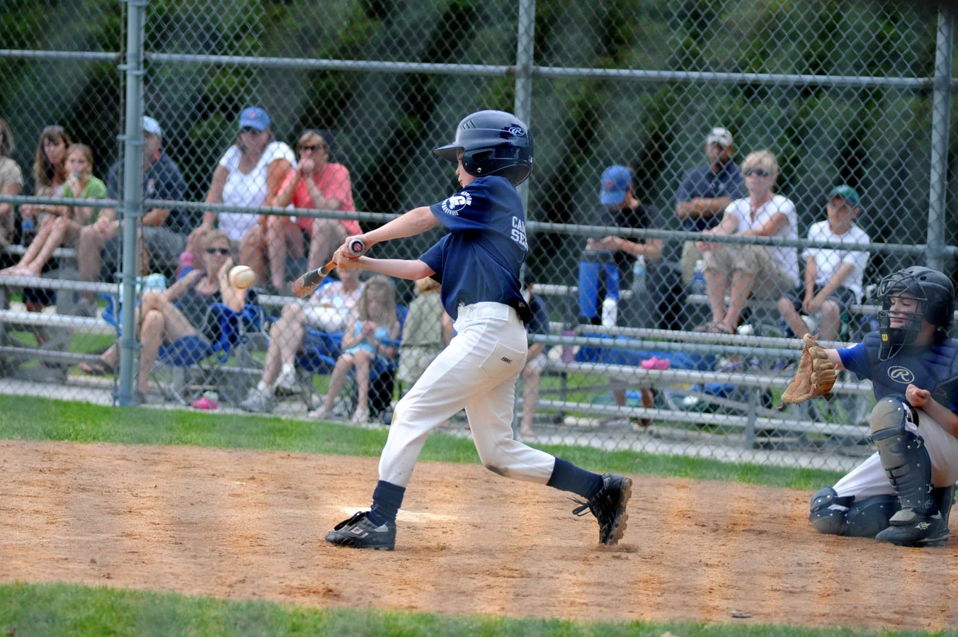 a youth baseball action shot