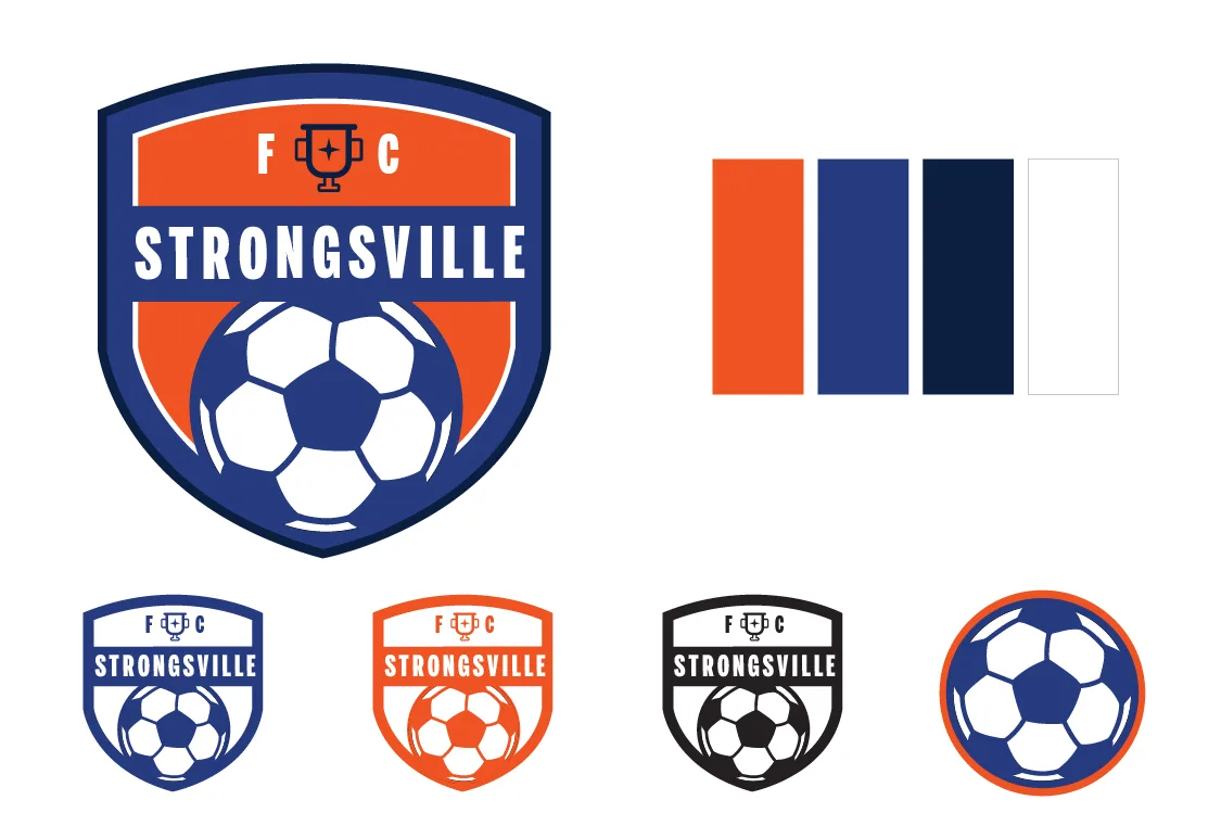 Youth sports logo example for fictional soccer team