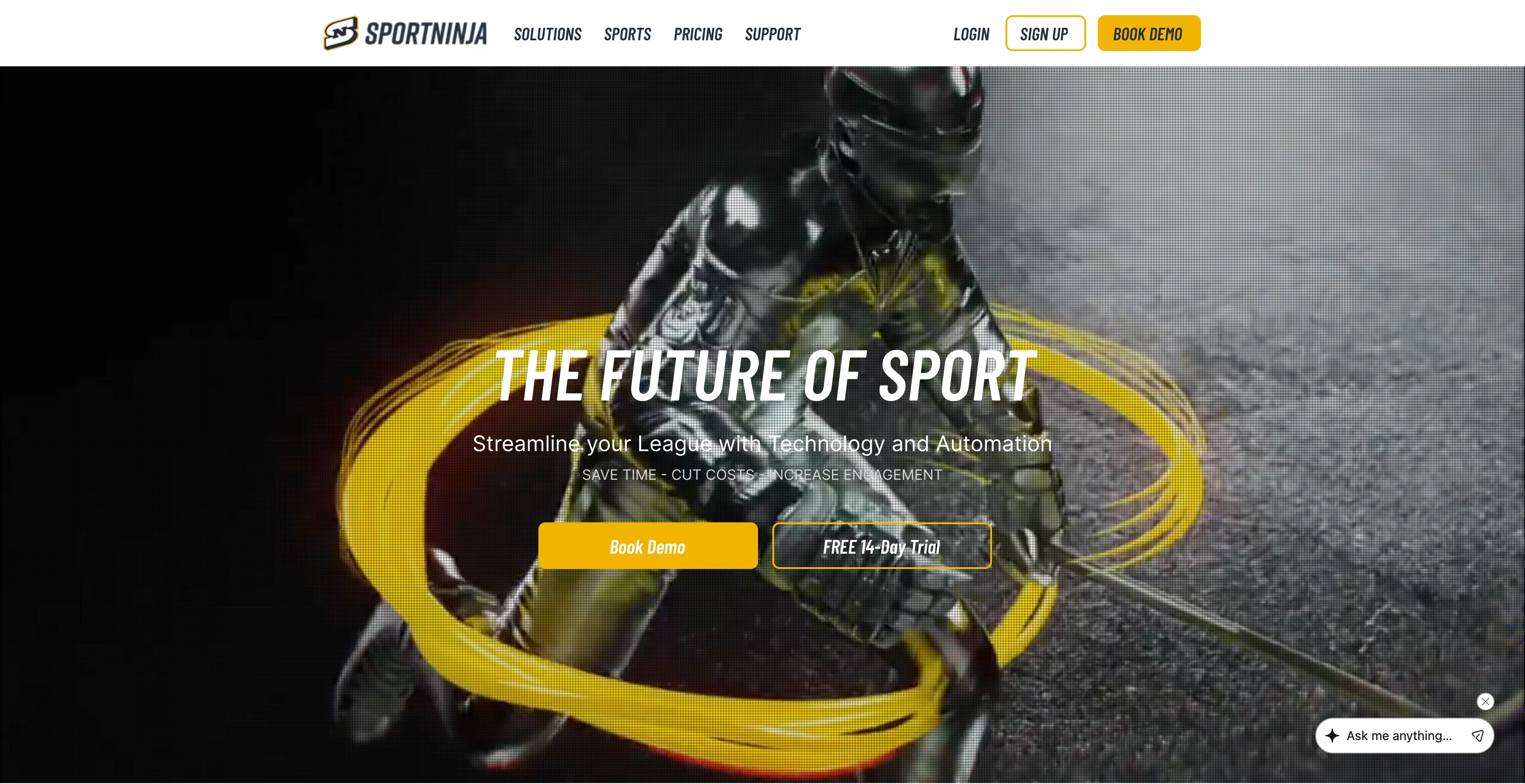 A screenshot of Sportninja homepage