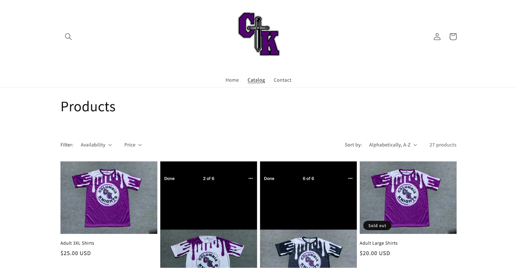 youth sports online merch store for the columbia knights