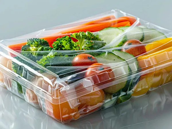 Food in plastic packaging