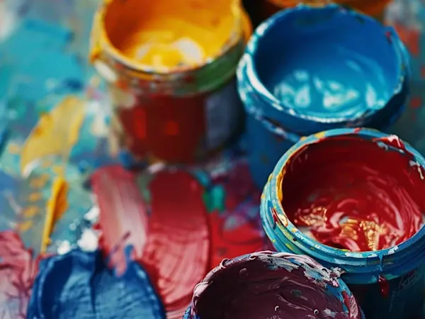 Mixed colour of paints