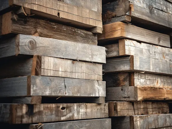 Treated timber in a storage area