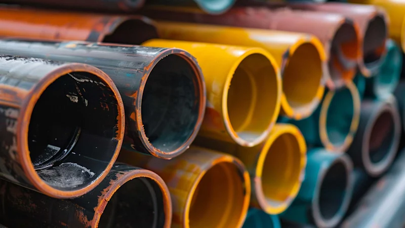 Various PVC pipes stacked