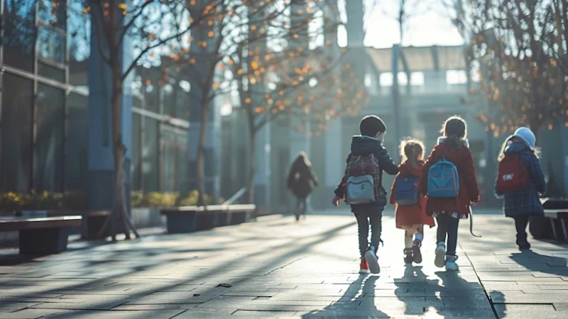 Children walking to school