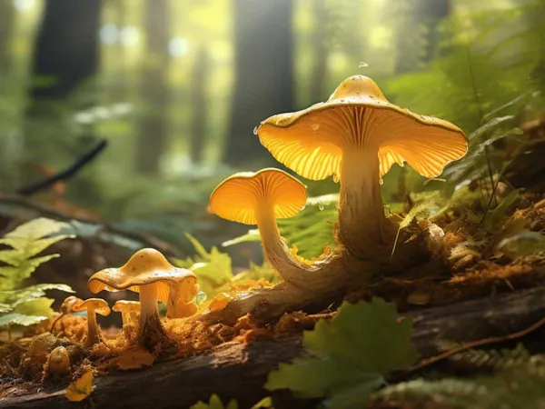 Mushroom on a forest floor