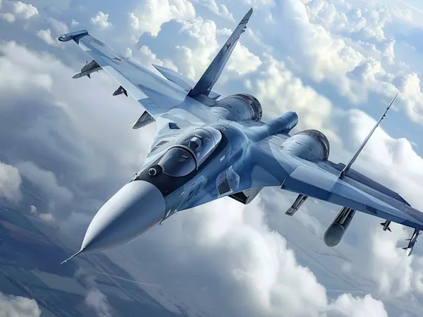 Fighter jet in the air