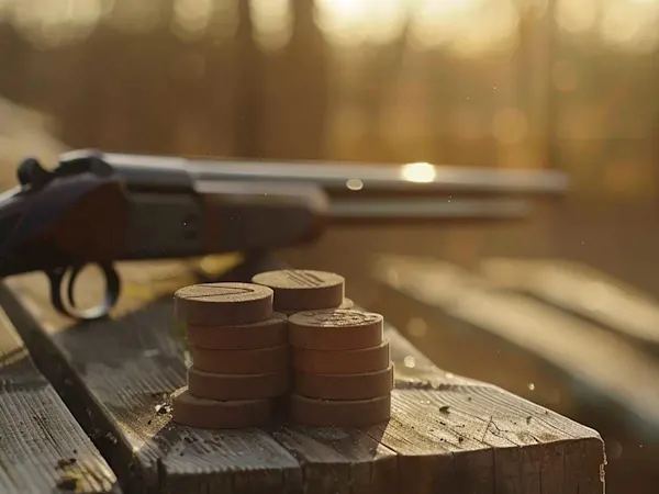 Shotgun and clay pigeon