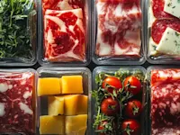 Foods in plastic packaging