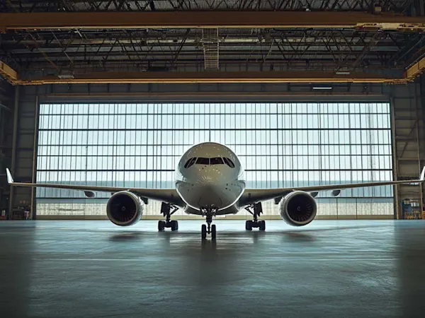 Aeroplane in a hanger