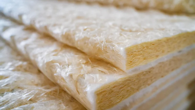 Stacks of insulation