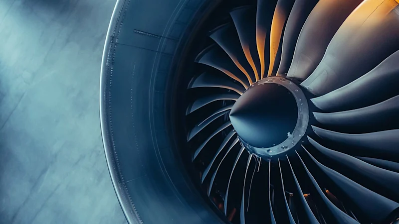 Close-up for a jet engine