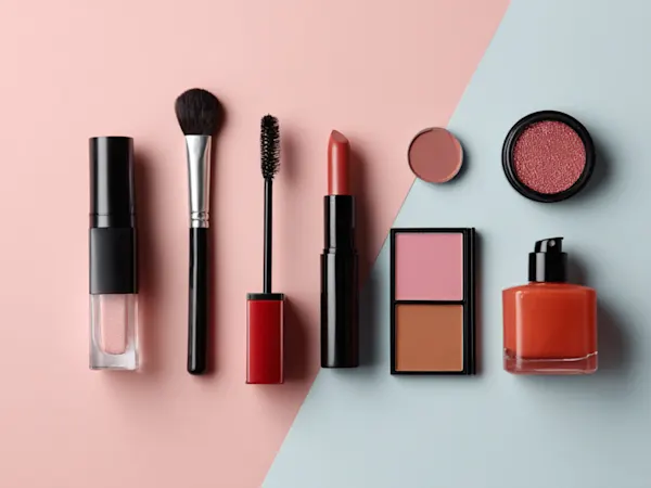 Cosmetics on a table