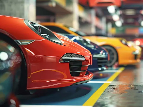 Cars in a parkign lot