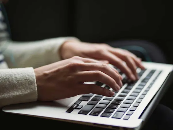 Woman using a laptop
