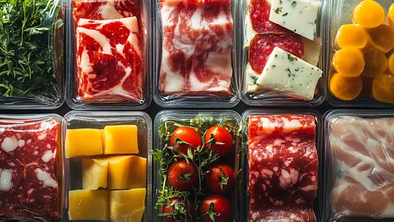 Foods in plastic packaging