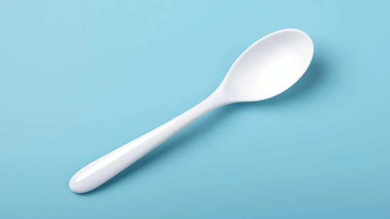 White plastic spoon