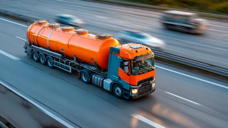 Transport of liquids in a lorry