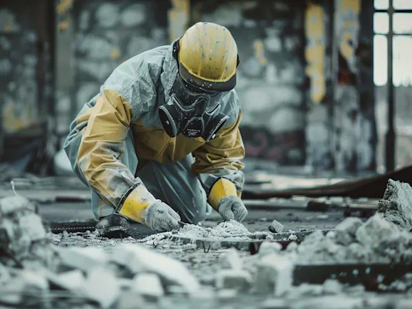 Person working with asbestos