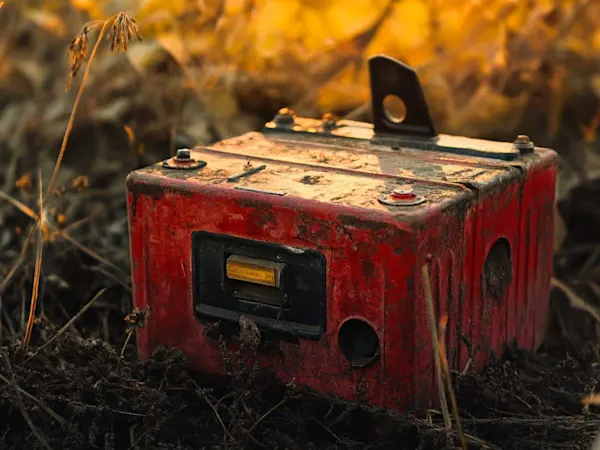 Lead battery in a field