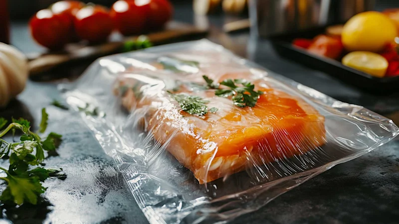Salmon in sous vide bag