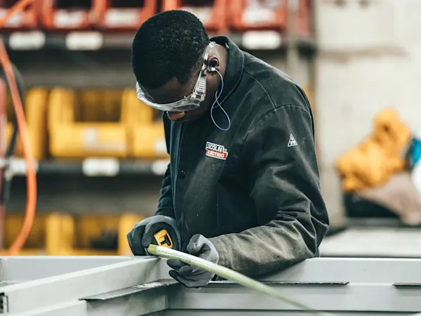 Person on a manufacturing line