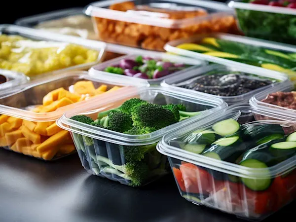 Food in plastic packaging