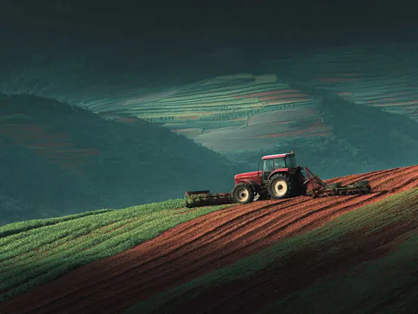 Tractor in a field