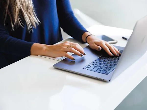 Woman using a laptop