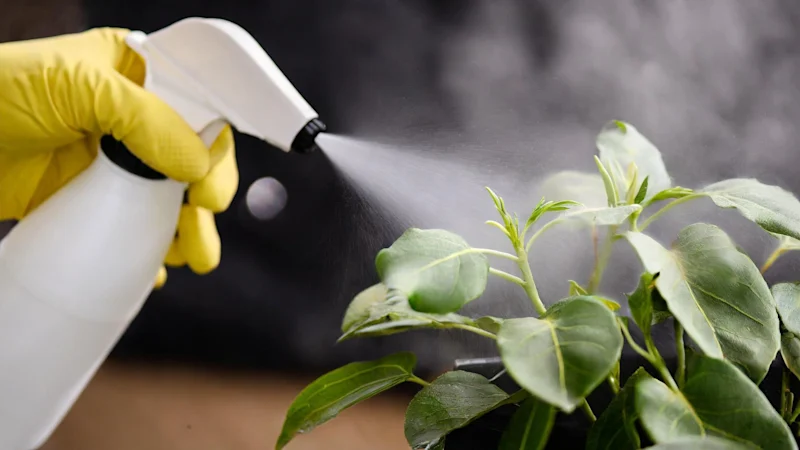 Spraying a plant