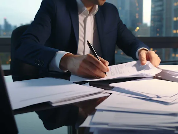 Businessman working in an office