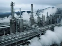 Steam leaving a chemical plant