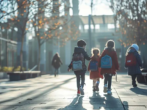 Children walking to school