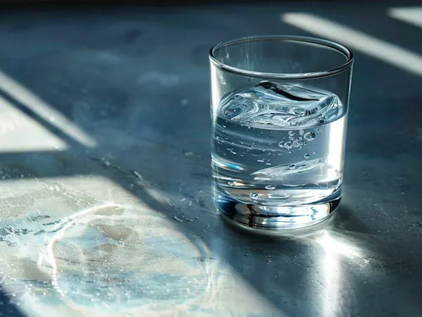 Tap water on a tabletop