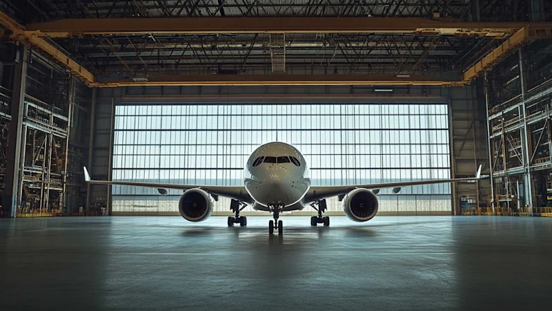 Aeroplane in a hanger