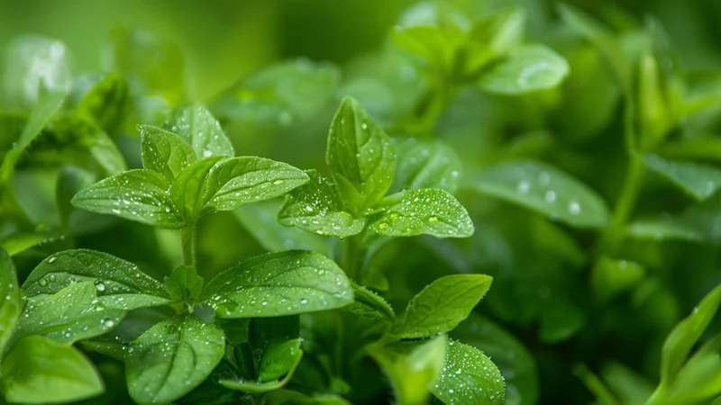 Close-up of broadleaf weeds