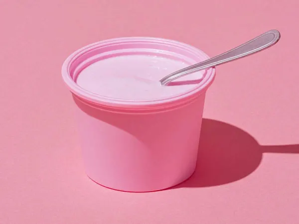 Plastic yogurt pots