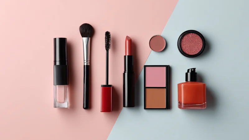 Cosmetics on a table