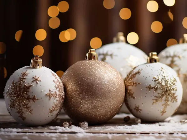 Christmas decorations with glitter