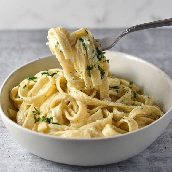 Creamy boursin fettuccine