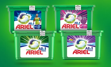 Die Ariel All-in-1 PODS sind in vier verschiedenen Varianten erhältlich