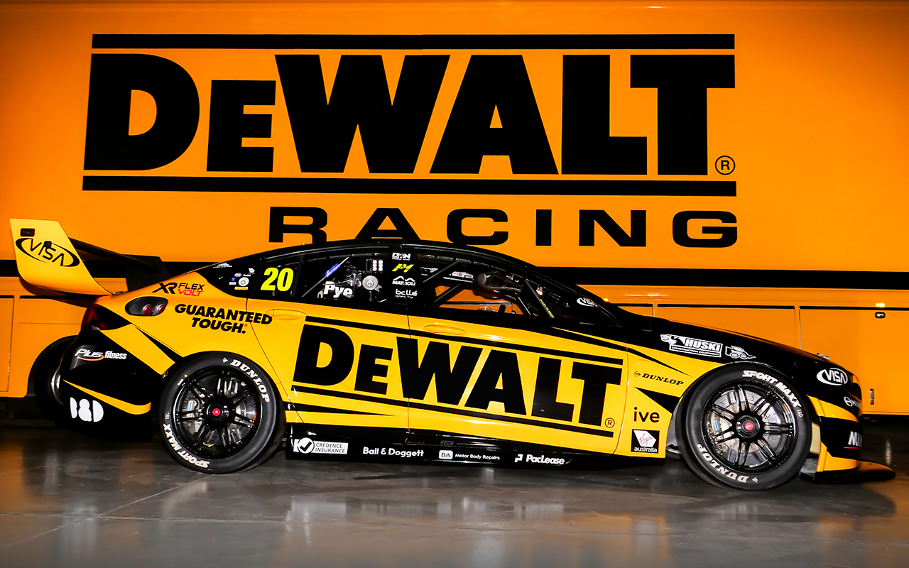 DEWALT backing for Pye at Team 18 Supercars