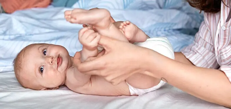 mom and baby between baths