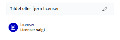 Tildeling af licenser til en bruger
