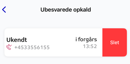 Behandling af ubesvaret opkald
